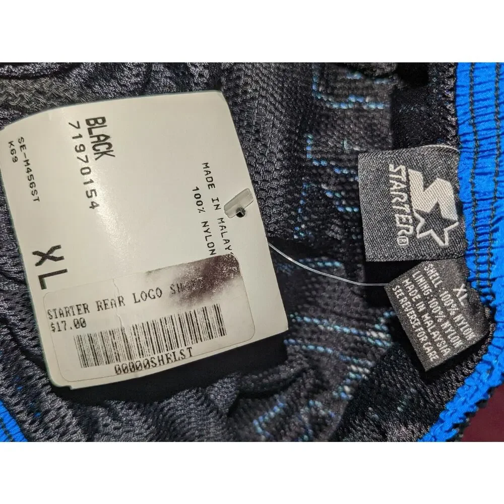Y2K Starter Mens XL Vintage Spell Out Mesh-Lined 100% Nylon Swimming Trunks NWT